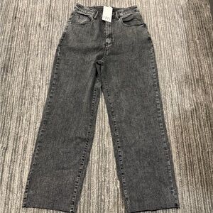 Fay Black Wash High-Rise Straight Jeans